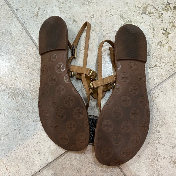 Tory Burch Slingback sandals in tan with logo size 7.5 - Picture 6 of 9